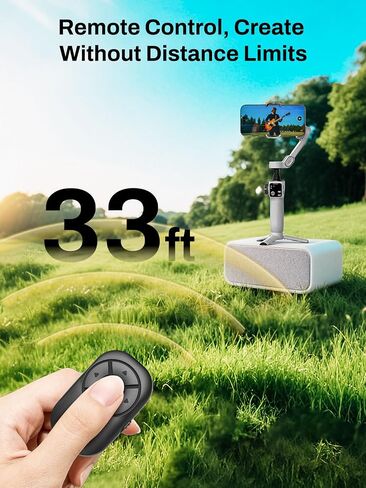 AOCHUAN Gimbal Stabilizer for iPhone w/Bluetooth Remote, 3-axis Phone Stabilizer w/7.8" Extension Rod, AI Face Tracking Smartphone Gimbal, Gesture Control for Video Shooting - Smart V8 Kit Black in Saudi Arabia