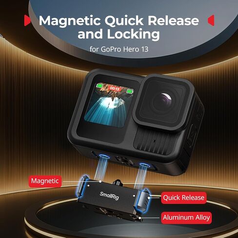 SmallRig Magnetic Quick Release Mount for GoPro Hero 13, Aluminum Adapter with 1/4"-20 Screw and Dual-Claws Interface, Base Compatible with Neck Mounts, Selfie Sticks, Magic Arms - 5437 in Saudi Arabia