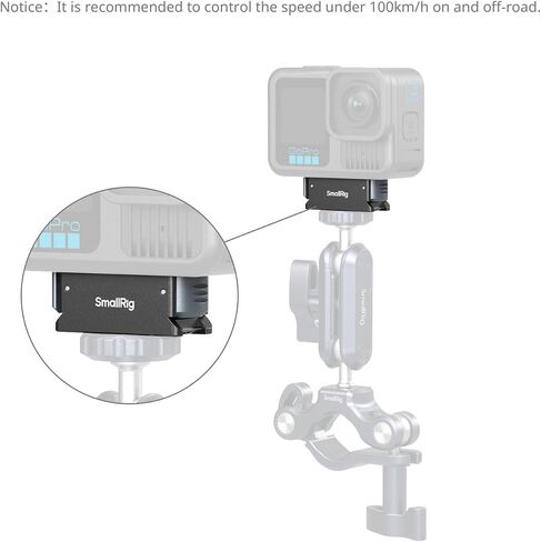 SmallRig Magnetic Quick Release Mount for GoPro Hero 13, Aluminum Adapter with 1/4"-20 Screw and Dual-Claws Interface, Base Compatible with Neck Mounts, Selfie Sticks, Magic Arms - 5437 in Saudi Arabia