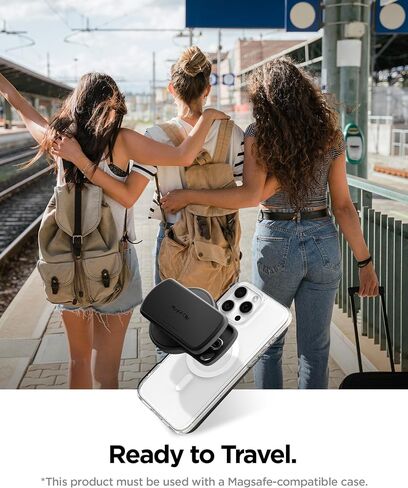 Spigen Magfit Clip Magnetic Phone حامل POV VLOG FILMING FILMING MUSINE SECUNT FORDERS FOR BARKS و BOARTS و STRAPS مصممة لـ Magsafe - Black in Saudi Arabia