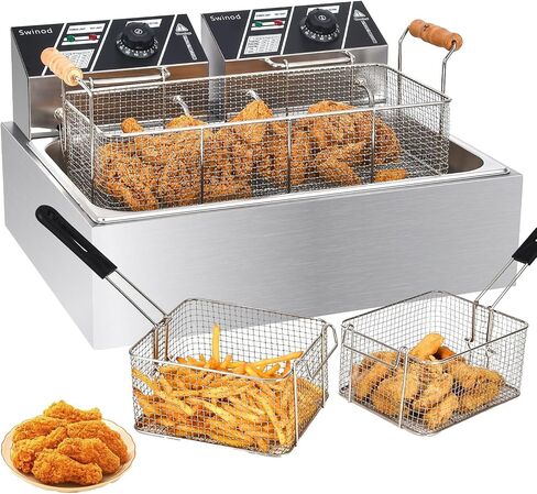 Electric Deep Fryer with Basket for Home Use, Countertop Deep Fryer 1700w Powerful Performance 4.2Qt Capacity Stainless Steel Oil Fryer in Saudi Arabia