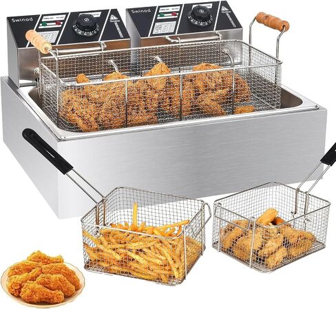 Electric Deep Fryer with Basket for Home Use, Countertop Deep Fryer 1700w Powerful Performance 4.2Qt Capacity Stainless Steel Oil Fryer in Saudi Arabia