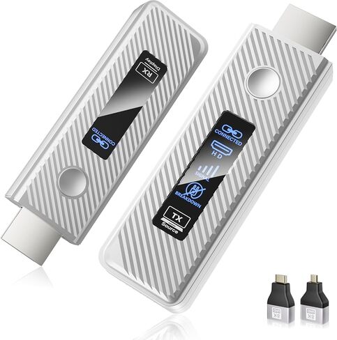 Upgraded Wireless HDMI Transmitter and Receiver, 164FT/50M Plug & Play Portable Extender, 4K Decode 1080P Output,Ultra Low Latency 5.8G + 2.4G for Streaming Video and Audio from Laptop/PC/TV/Projector in Saudi Arabia