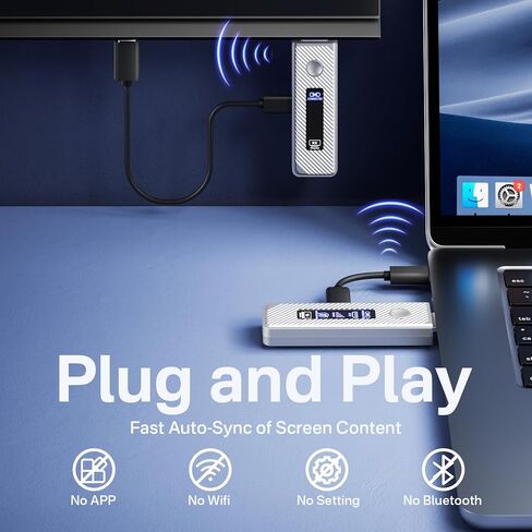 Upgraded Wireless HDMI Transmitter and Receiver, 164FT/50M Plug & Play Portable Extender, 4K Decode 1080P Output,Ultra Low Latency 5.8G + 2.4G for Streaming Video and Audio from Laptop/PC/TV/Projector in Saudi Arabia