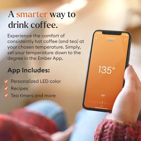 Ember Temperature Control Smart Mug 2, 14 Oz, App-Controlled Heated Coffee Mug with 80 Min Battery Life and Improved Design, White (Renewed) in Saudi Arabia