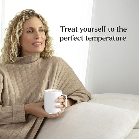 Ember Temperature Control Smart Mug 2, 14 Oz, App-Controlled Heated Coffee Mug with 80 Min Battery Life and Improved Design, White (Renewed) in Saudi Arabia