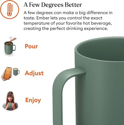 Ember Control Smart 2 ، 14 Oz ، Mug Coffee Coffee Hutcled مع عمر بطارية 80 دقيقة وتصميم محسّن ، أبيض (متجدد) in Kuwait