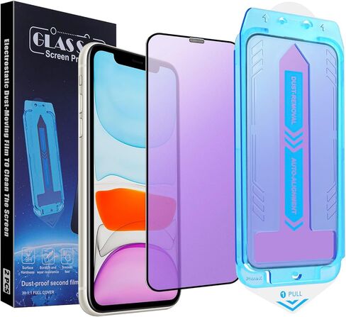 2-Pack Anti Blue Light Matte Screen Protector for iPhone 14 Pro/iPhone 15 / iPhone 16, 9H Tempered Glass, Full Coverage, Anti-Fingerprint, Auto Dust-Elimination, No Bubble, Easy Installation in Saudi Arabia