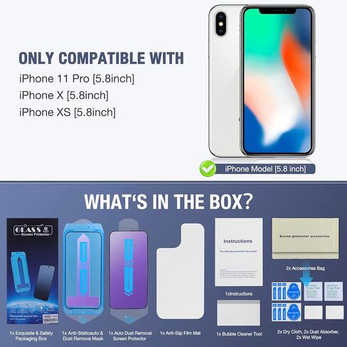 2-Pack Anti Blue Light Matte Screen Protector for iPhone 14 Pro/iPhone 15 / iPhone 16, 9H Tempered Glass, Full Coverage, Anti-Fingerprint, Auto Dust-Elimination, No Bubble, Easy Installation in Saudi Arabia