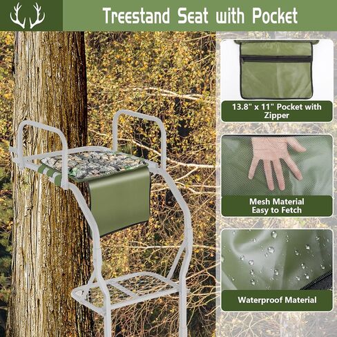 استبدال مقعد GJL Tree Stand مع الجيب ، وسادة مقعد الرغوة الشاملة مع حزام قابل للتعديل ، وملحقات حامل الأشجار تناسب حوامل تسلق السلم ، وخفيفة الوزن ومحمولة in Kuwait