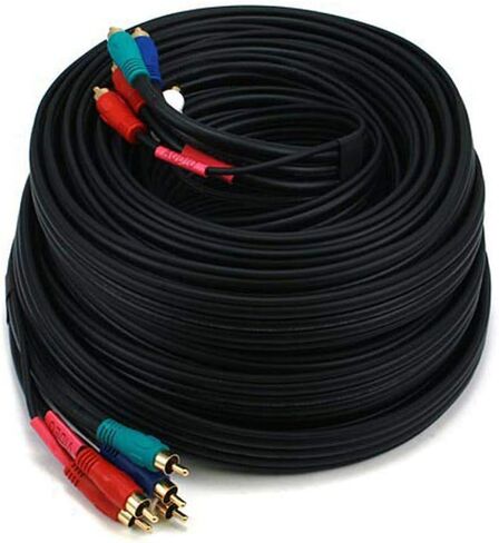 Monoprice 25ft 22AWG 5-RCA Component Video/Audio Coaxial Cable (RG-59/U) - Black in Saudi Arabia