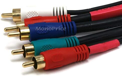 Monoprice 25ft 22AWG 5-RCA Component Video/Audio Coaxial Cable (RG-59/U) - Black in Saudi Arabia