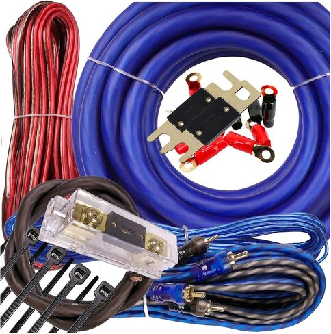 Gravity Warzone 1/0 Gauge Power AMP Kit حتى 5000 واط Elite Elite Pro Pro Fensible RCA Smeters Wires ، 250a + 300a Fuse ، in Saudi Arabia