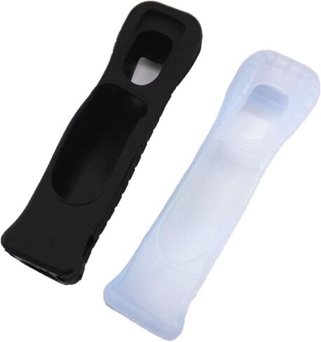 2pcs بديل أبيض وأسود تمديد غطاء حالة الجلد الواقي للسيليكون لحركة Nintendo Wii بالإضافة إلى وحدة التحكم عن بُعد in Saudi Arabia