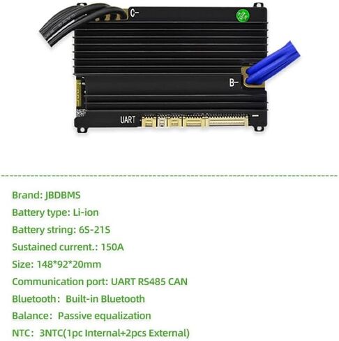JBD Smart BMS 6S-21S 150A Peak 450A Li-ion Lithium Battery Pack with UART RS485 CAN Built-in Bluetooth with Balance in Saudi Arabia