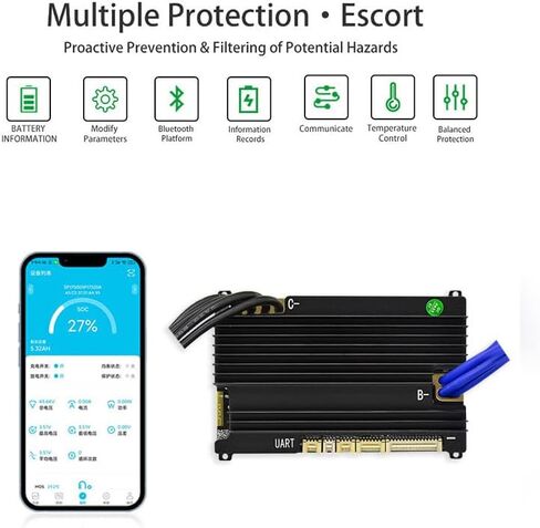 JBD Smart BMS 6S-21S 150A Peak 450A Li-ion Lithium Battery Pack with UART RS485 CAN Built-in Bluetooth with Balance in Saudi Arabia