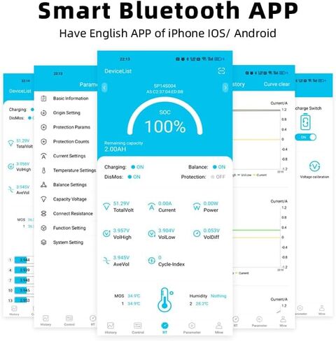JBD Smart BMS 6S-21S 150A Peak 450A Li-ion Lithium Battery Pack with UART RS485 CAN Built-in Bluetooth with Balance in Saudi Arabia