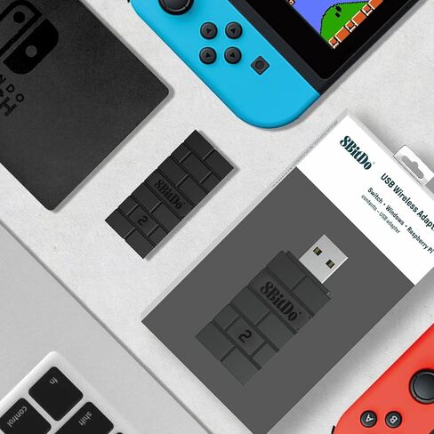 محول وحدة التحكم في محول 8BitDO 2 USB Wireless for Switch/Switch 2 ، Windows ، Mac & Raspberry PI ، متوافق مع وحدة تحكم Bluetooth X & S Series Xbox One ، PS5/PS4/PS3 in Saudi Arabia