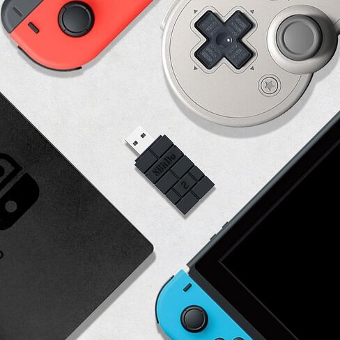 محول وحدة التحكم في محول 8BitDO 2 USB Wireless for Switch/Switch 2 ، Windows ، Mac & Raspberry PI ، متوافق مع وحدة تحكم Bluetooth X & S Series Xbox One ، PS5/PS4/PS3 in Saudi Arabia
