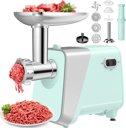 #8 Electric Meat Grinder & Sausage Stuffer - 2800W Heavy Duty Pure Copper Motor, 3 Grinding Plates, Stainless Steel Sausage Maker Machine, Hamburger Press - Easy to Clean, Ideal for Home Use in Saudi Arabia