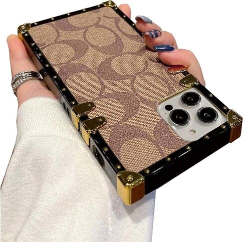 Compatible with iPhone 16 Pro Max Case,Luxury Classic Elegant Soft TPU & PU Leather Bumper Shockproof Protective Cover Cute Phone Case for iPhone 16 Pro Max 6.9 Inch for Women Men Khaki in Saudi Arabia