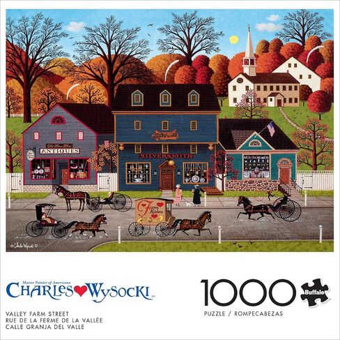 Buffalo Games - Charles Wysocki (Square) - Peddler's Hope Chest - 300 Large Piece Jigsaw Puzzle for Adults Challenging Puzzle Perfect for Game Nights - Finished Size is 18.00 x 18.00 in Kuwait