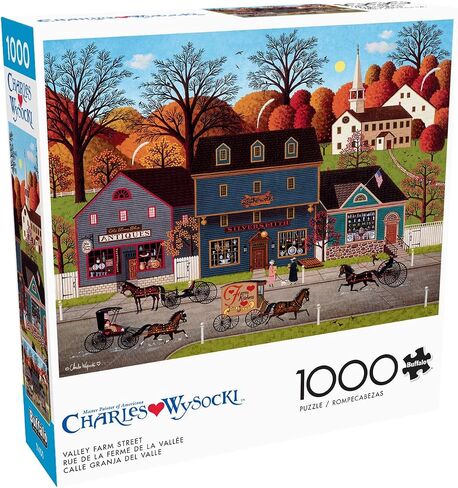 Buffalo Games - Charles Wysocki (Square) - Peddler's Hope Chest - 300 Large Piece Jigsaw Puzzle for Adults Challenging Puzzle Perfect for Game Nights - Finished Size is 18.00 x 18.00 in Kuwait