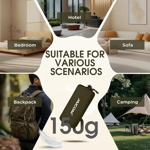 Ultralight Sleeping Bag Liner - 5.3 oz Washable Adult Sleep Sack & Travel Sheets, Self Tan Sleep Sack with Two-Way-Zipper, for Backpacking, Hotel, Camping, Travel in Kuwait