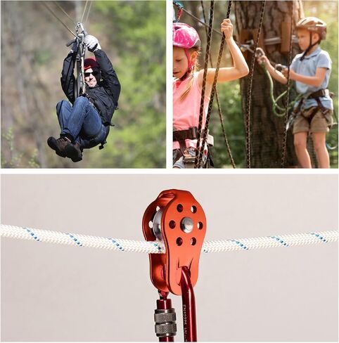 Jeelad 26kn تسلق بكرة الألمنيوم سبائك الإنقاذ بكرة واحدة حزبية لسحب zipline في الهواء الطلق تزوير التسلق in Kuwait