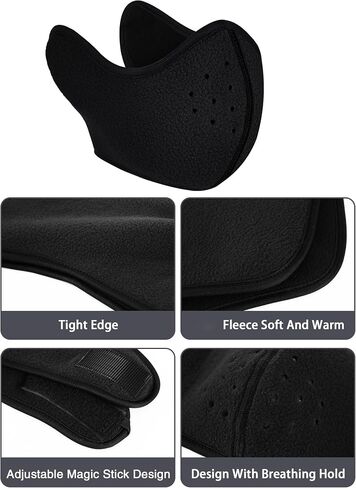 4 Pieces Winter Face Cover Fleece Neck Gaiter Unisex Breathable Neck Warmer with Earmuffs in Saudi Arabia
