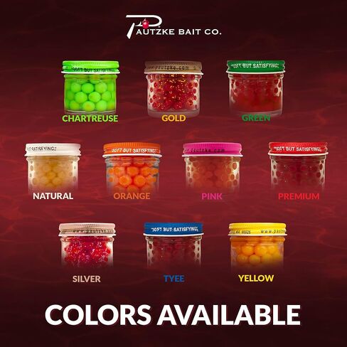 Pautzke Balls O' Fire Salmon Eggs Fishing Bait - Famous & Effective Trout Bait - UV Enhanced Accesorios de Pesca - Leading Power Bait Fishing Trout with Satisfying Salmon Fish Eggs (Green Label, 1 oz) in Saudi Arabia