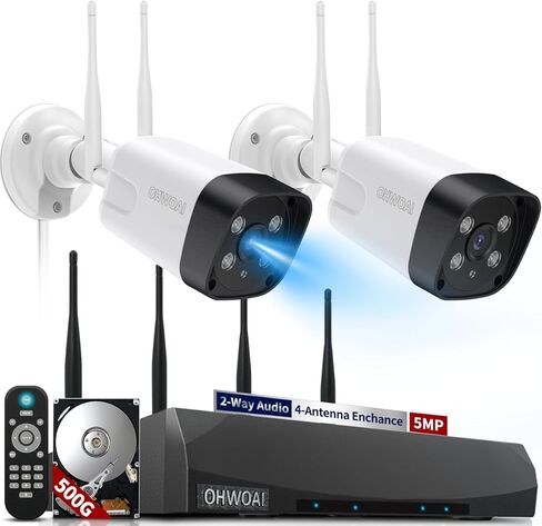 《130°Wide Angle & Dual Antennas》Wireless Security Camera System Outdoor, WiFi Cameras for Home Security with Expandable 16CH 4K NVR, Video Surveillance Systems DVR Kits in Saudi Arabia