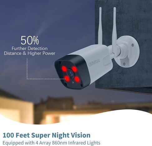 《130°Wide Angle & Dual Antennas》Wireless Security Camera System Outdoor, WiFi Cameras for Home Security with Expandable 16CH 4K NVR, Video Surveillance Systems DVR Kits in Saudi Arabia