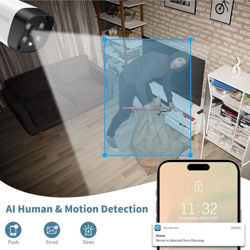 《130°Wide Angle & Dual Antennas》Wireless Security Camera System Outdoor, WiFi Cameras for Home Security with Expandable 16CH 4K NVR, Video Surveillance Systems DVR Kits in Saudi Arabia