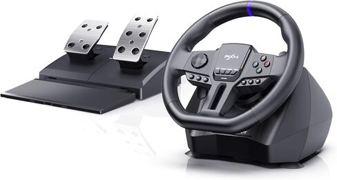 PXN PC Racing Wheel ، V900 Gen2 Universal USB Car SIM 270/900 درجة سباق التوجيه مع دواسات للكمبيوتر الشخصي ، PS3 ، PS4 ، Xbox One ، Xbox Series X/S ، Switch in Kuwait