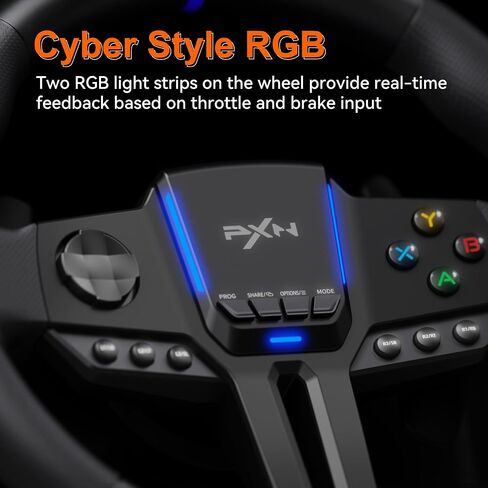 PXN PC Racing Wheel ، V900 Gen2 Universal USB Car SIM 270/900 درجة سباق التوجيه مع دواسات للكمبيوتر الشخصي ، PS3 ، PS4 ، Xbox One ، Xbox Series X/S ، Switch in Kuwait