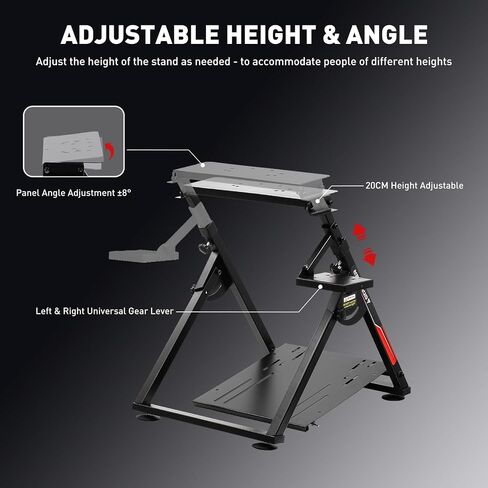 GTPLAYER Flight Racing Simulation Stand Foldable Gaming Stand Compatible with Logitech/Thrustmaster/PXN Gaming Devices Adjustable Stable Simulator Cockpit Stand, Electronic Device Not Included, Black in Saudi Arabia
