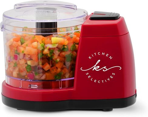 Mini Chopper بواسطة ماركات مختارة - مروحية ميني كهربائية للأجهزة المطبخ - تتميز بقطع غيار آمنة غسالة الصحون - القطع والمنصات والكؤوس - 1-1/2 كوب ، أسود in Kuwait