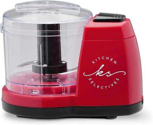 Mini Chopper بواسطة ماركات مختارة - مروحية ميني كهربائية للأجهزة المطبخ - تتميز بقطع غيار آمنة غسالة الصحون - القطع والمنصات والكؤوس - 1-1/2 كوب ، أسود in Kuwait