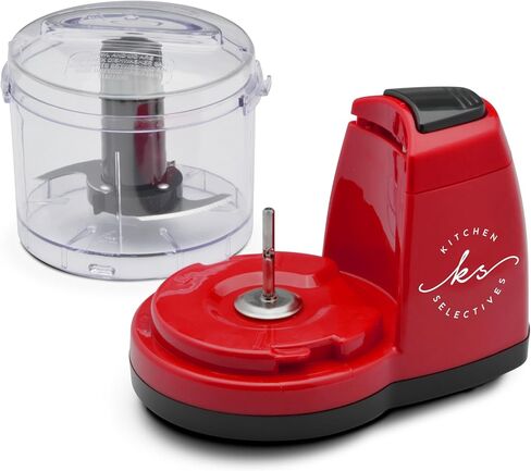 Mini Chopper بواسطة ماركات مختارة - مروحية ميني كهربائية للأجهزة المطبخ - تتميز بقطع غيار آمنة غسالة الصحون - القطع والمنصات والكؤوس - 1-1/2 كوب ، أسود in Kuwait