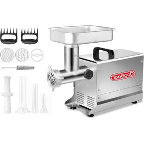 TOOGOOD #32 Electric Commercial Meat Grinder Machine, 21 lbs Per Minute, 2 HP Heavy Duty Stainless Steel Meat grinder with sausage sufffer, Ideal for deer processing, Pet Food,Heavy Use in Saudi Arabia