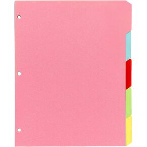 Pukka Pad 5 Part Dividers - 1 Pack of 5 Tab Set, 3-Ring Binder Compatible, 8 1/2 x 11 Inches - Bright Colors in Kuwait