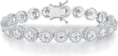 Gemsme Tennis Bracelet for Women 1 Row 18K Yellow Gold/White Gold Plated 5mm Round Cubic Zirconia Bracelets 6.5-8.5 inch in Saudi Arabia