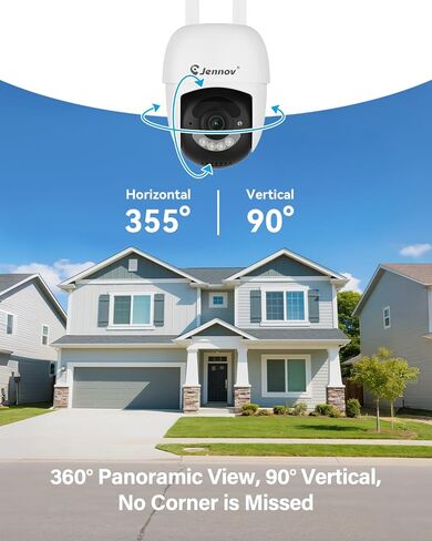 Jennov 5MP Wireless Security Camera System مع Monitor-8Ch NVR Kit مع 4 كاميرات تعمل بالطاقة ، 1 تيرابايت ، الرؤية الليلية ، الكشف عن الحركة ، IP66 ، بدون اشتراك ، مراقبة منزلية داخلية/خارجية in Kuwait