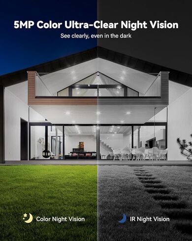 Jennov 5MP Wireless Security Camera System مع Monitor-8Ch NVR Kit مع 4 كاميرات تعمل بالطاقة ، 1 تيرابايت ، الرؤية الليلية ، الكشف عن الحركة ، IP66 ، بدون اشتراك ، مراقبة منزلية داخلية/خارجية in Kuwait