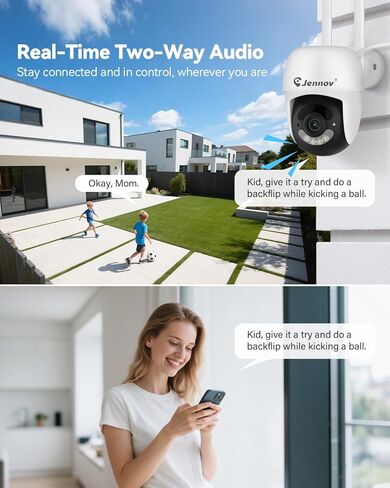 Jennov 5MP Wireless Security Camera System مع Monitor-8Ch NVR Kit مع 4 كاميرات تعمل بالطاقة ، 1 تيرابايت ، الرؤية الليلية ، الكشف عن الحركة ، IP66 ، بدون اشتراك ، مراقبة منزلية داخلية/خارجية in Kuwait