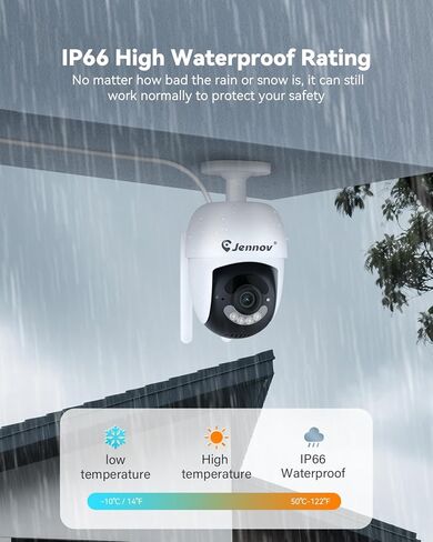 Jennov 5MP Wireless Security Camera System مع Monitor-8Ch NVR Kit مع 4 كاميرات تعمل بالطاقة ، 1 تيرابايت ، الرؤية الليلية ، الكشف عن الحركة ، IP66 ، بدون اشتراك ، مراقبة منزلية داخلية/خارجية in Kuwait