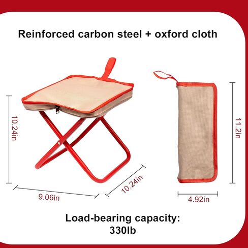 Camping Stool,Mountaineering and Hiking Portable Stools 13.5“ Portable Folding Stools for Outdoor Gardening and Beach Hiking Fishing,Foot Stool with Carry Bag to 330LB in Saudi Arabia