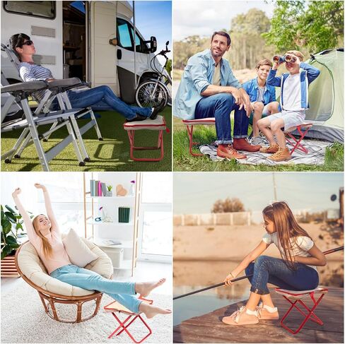 Camping Stool,Mountaineering and Hiking Portable Stools 13.5“ Portable Folding Stools for Outdoor Gardening and Beach Hiking Fishing,Foot Stool with Carry Bag to 330LB in Saudi Arabia