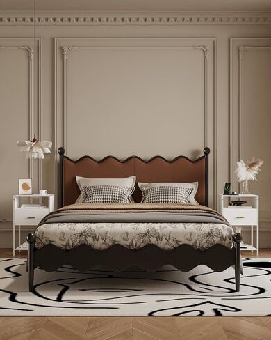 White Nightstand with Charging Station, Fluted Side Table with Drawer, Modern Bedside Table with Open Shelves for Living Room, Bedroom in Saudi Arabia